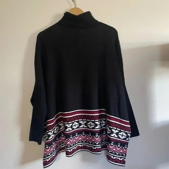 NWT Joseph A. Tribal Print Black Turtleneck Sweater - Picture 13 of 15
